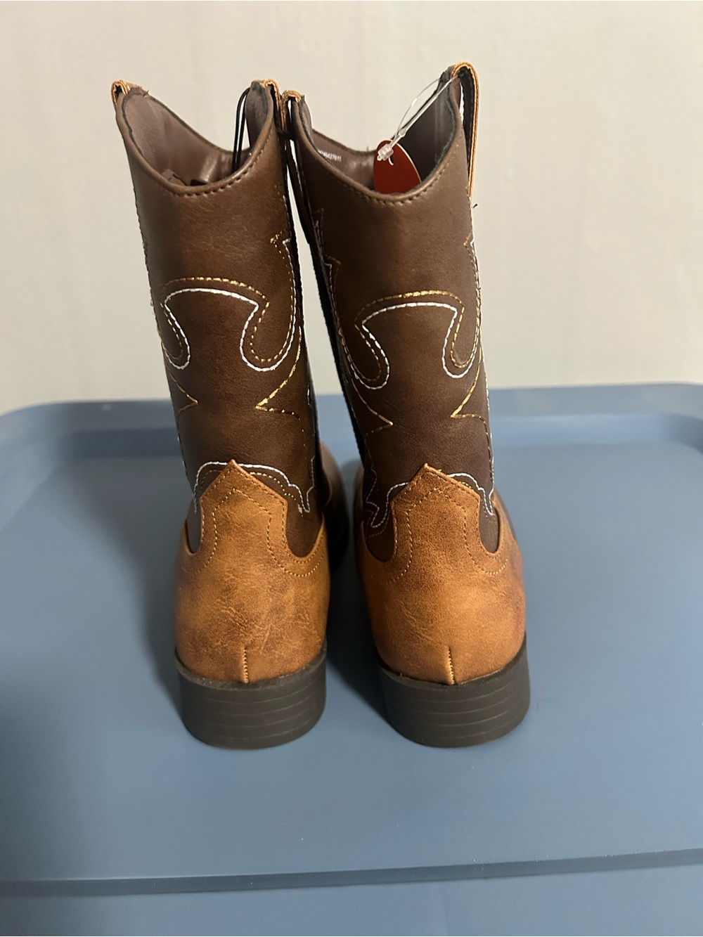 wonder nation Brown Two-Tone Kids Cowboy Boots - Picture 4 of 8